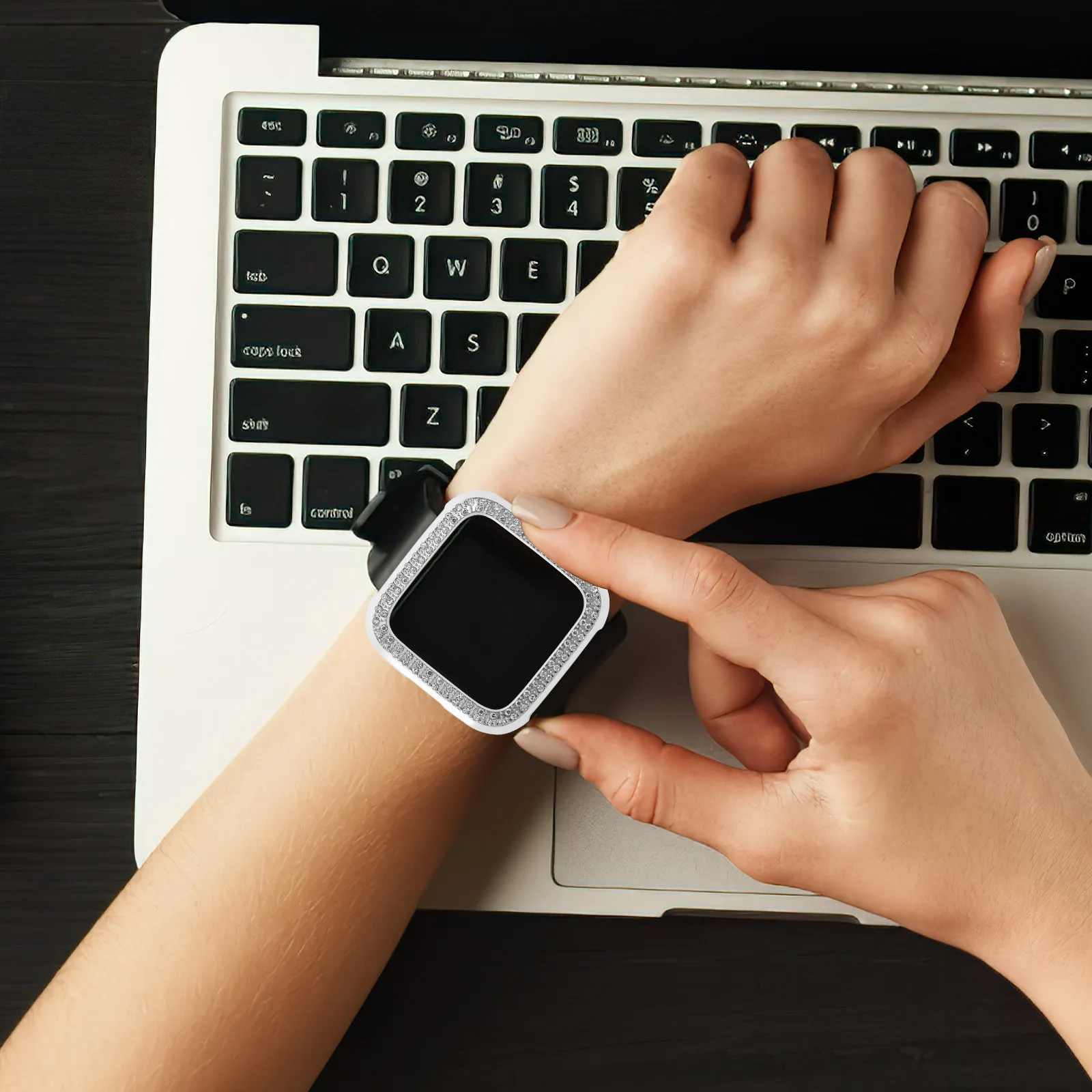 

Защитный чехол с алмазным узором, полый, из поликарбоната, серебристый, для смарт-часов, противоударный, аксессуар