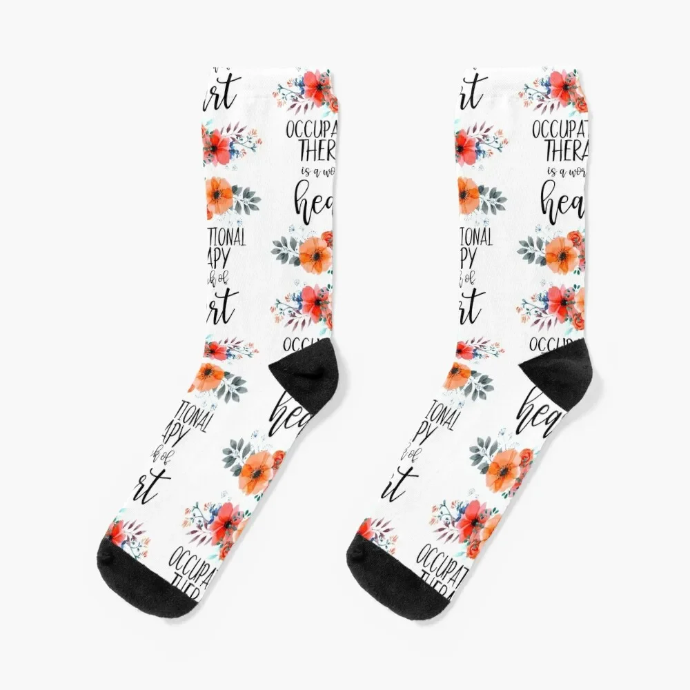 

Occupational Therapy is a Work of Heart Socks retro sports and leisure Socks Girl Men's