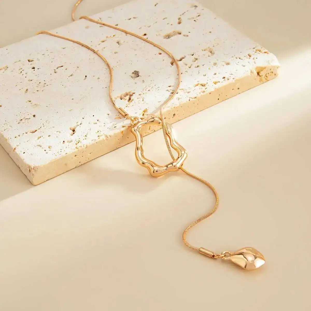 Unique Sexy Long Chain Geometric Pendant Choker Necklace for Women Vintage Adjustable Sweater Cross Chain Jewelry Gift image 5