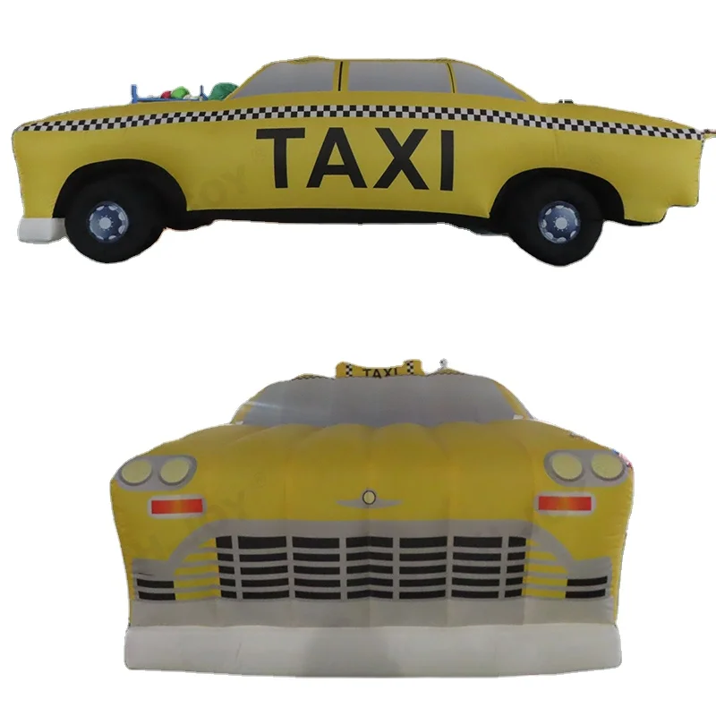 

Free air shipping 4m long giant inflatable advertising car taxi model for promotion