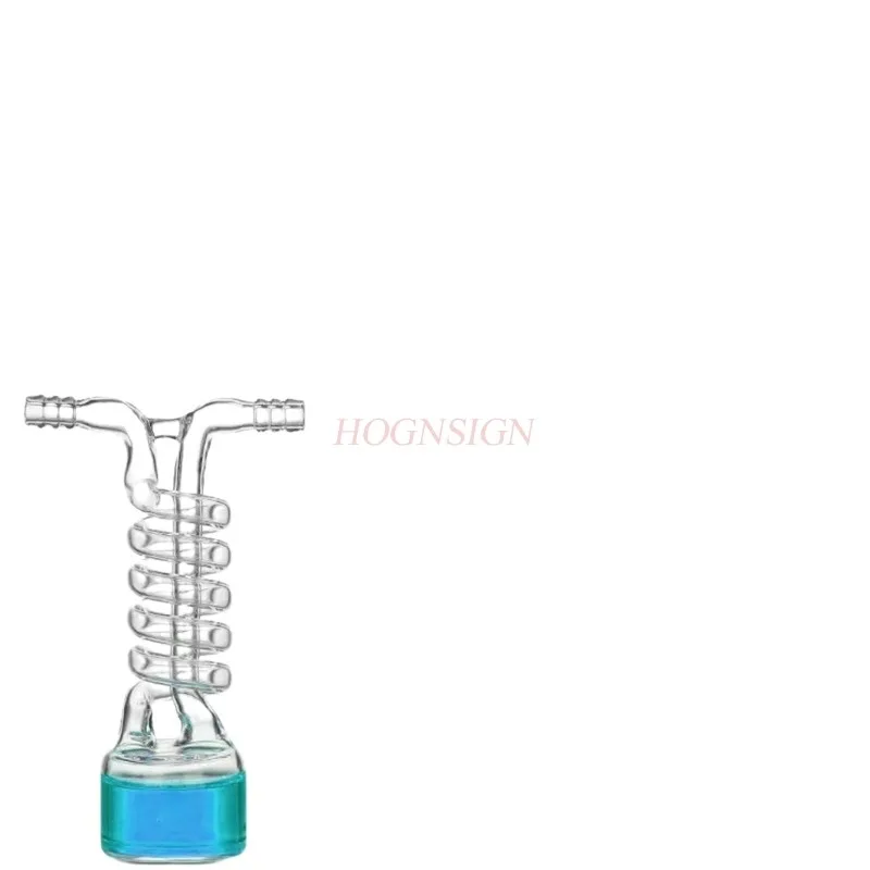 High borosilicate glass serpentine cold hydrazine water condenser vacuum cold trap integrated condenser tube