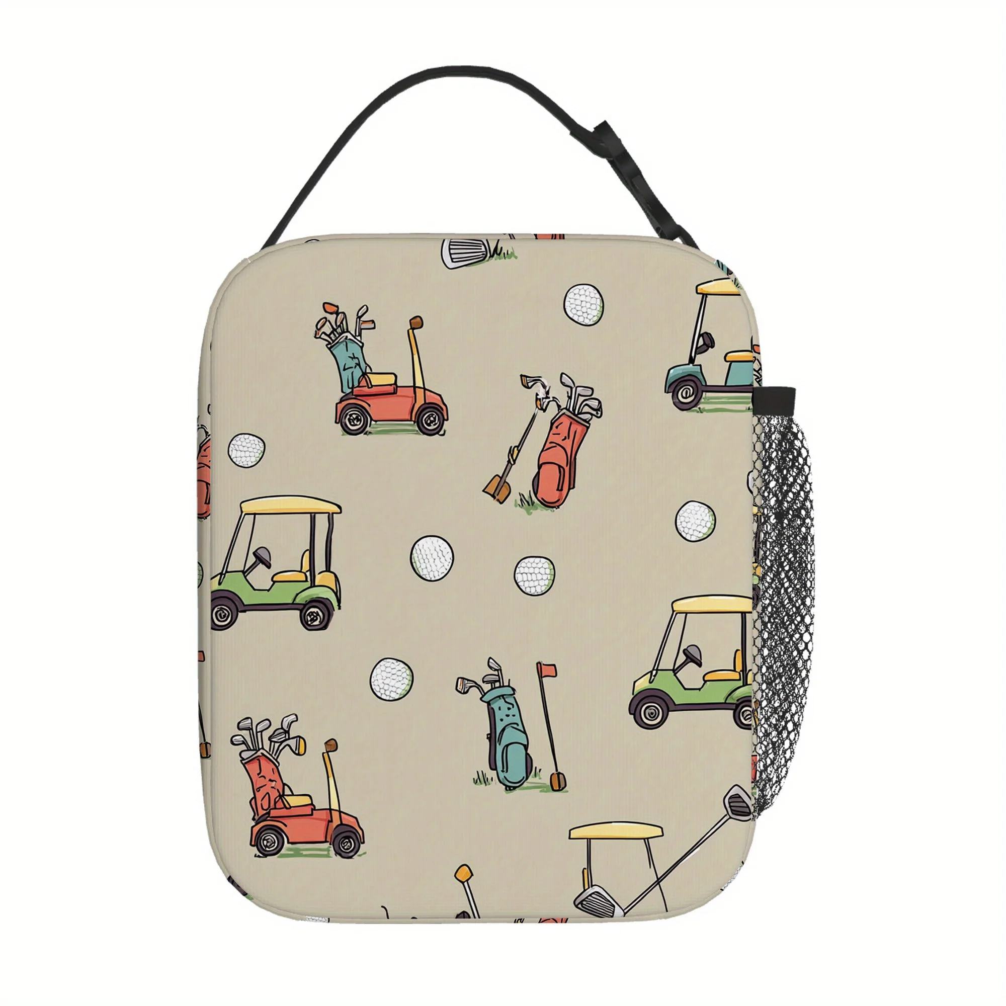 1pc a Golf-Themed Fabric Printed Thermal Bag, Designed for Insulation. This Insulated Bag Is Not Intended for Food Contact And I