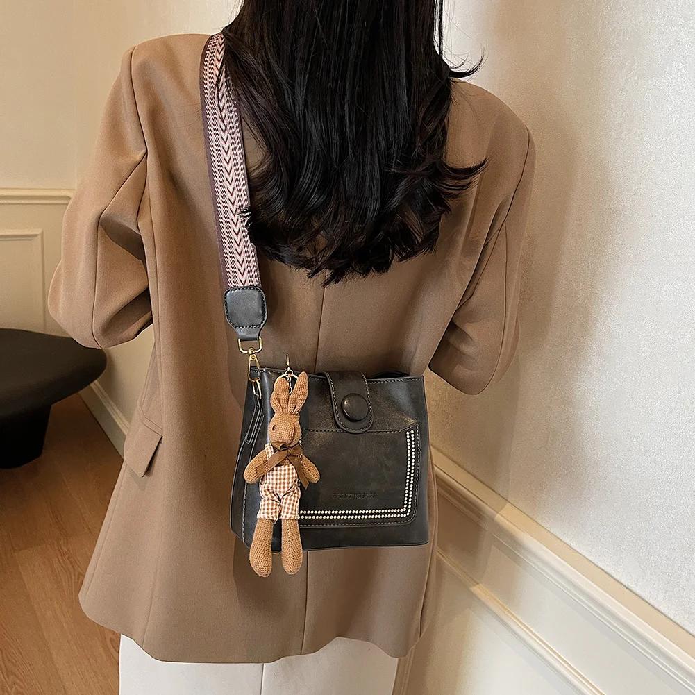 女性用クロスボディバッグ-内ポケット付き-ハンドバッグ-puレザー-ジッパー付き-トレンディなサッチェルバッグ-仕事や旅行に