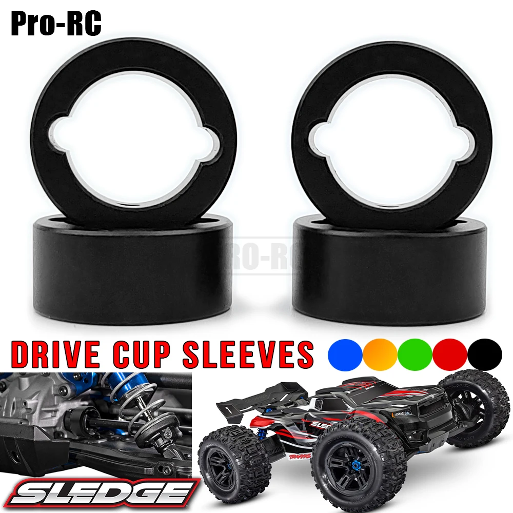 4Pcs Differential Output Drive Cup Sleeves For Traxxas 1/8 SLEDGE OFF-ROAD 95076-4 #9583 Rc Car Aluminum 7075-T6 Upgrade Parts