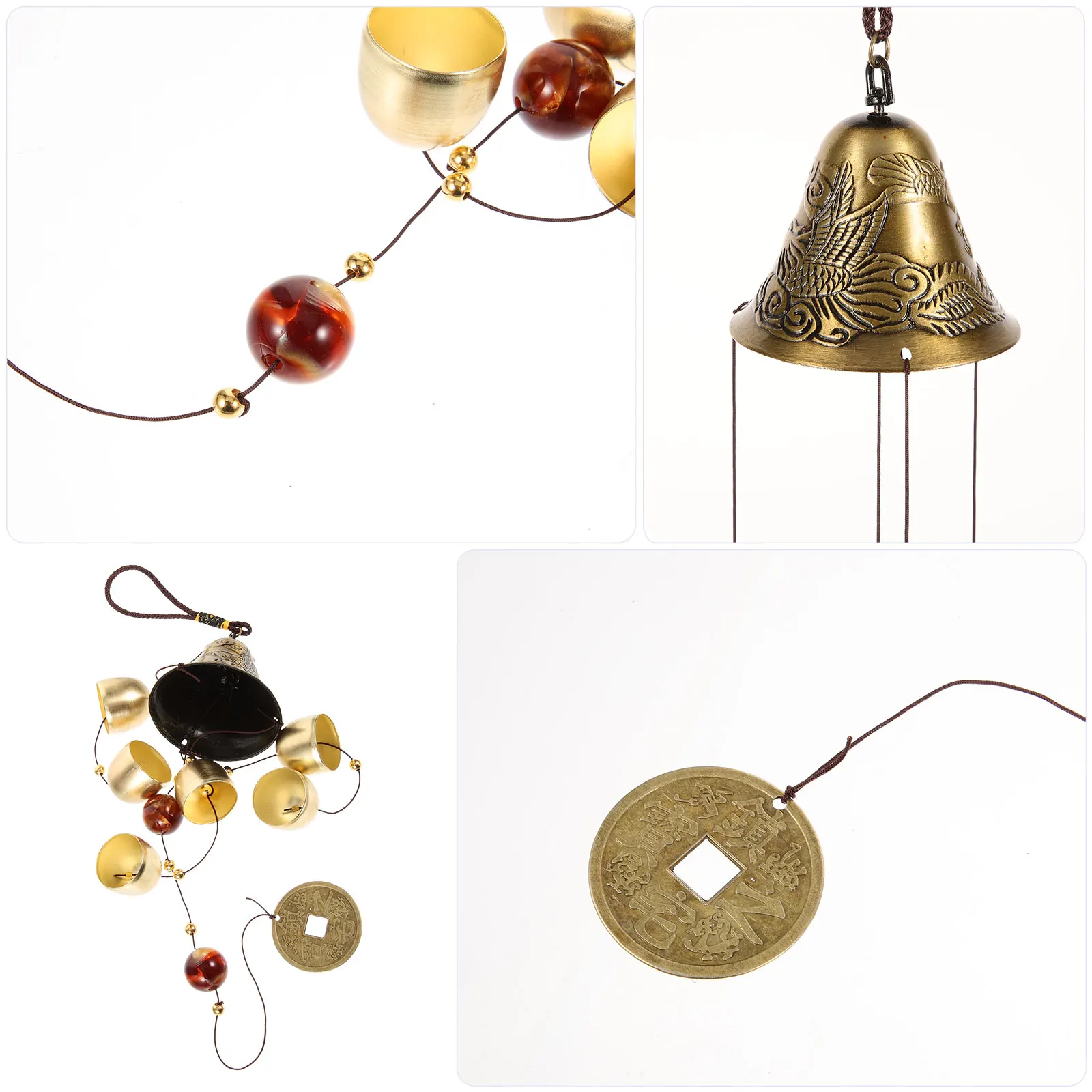 

Vintage Luck Windchime Pendant Retro Hanging Wind Chime Alloy Dragon Bell Decor Outdoor Garden Porch Balcony Auspicious