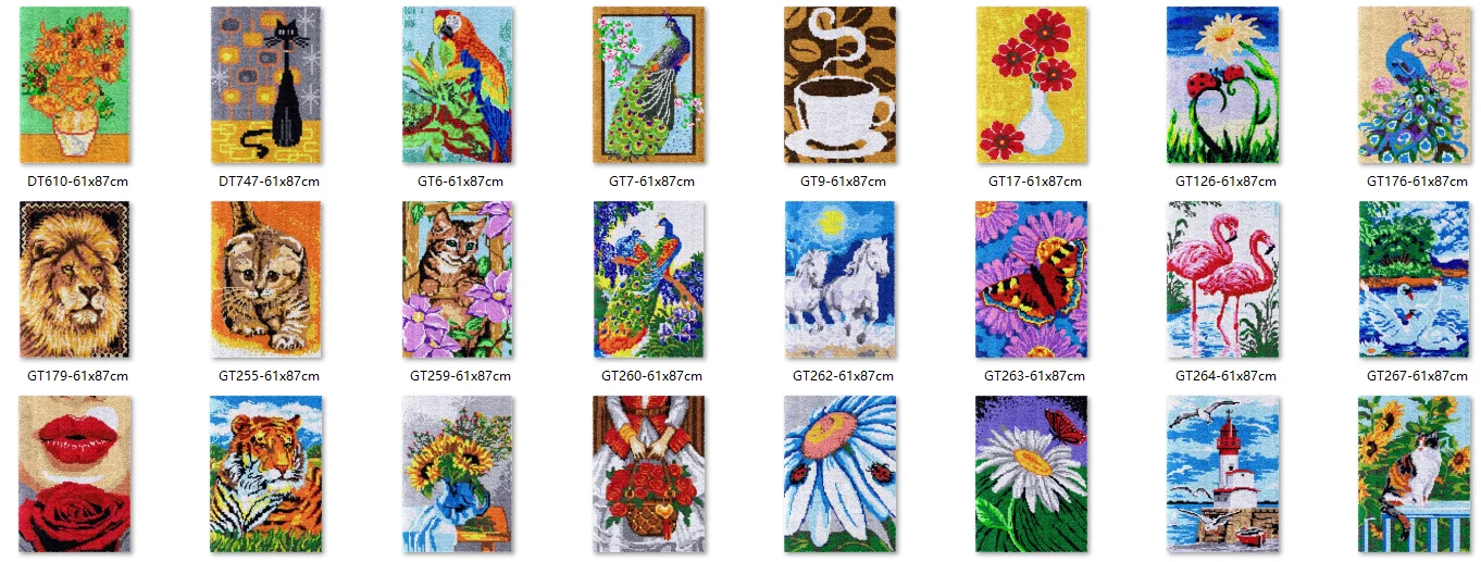 

Tigers latch hook kit rug canvas printing Latch Hook Rug Pillow diy carpet embroidery handmade accessories 61x87cm