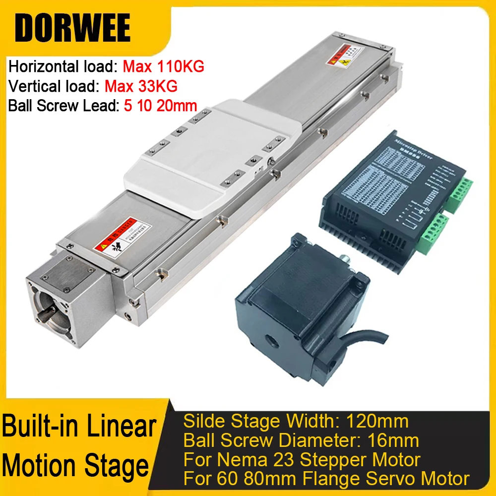120mm Width Built-in Linear Motion Stage Fully Enclosed Sliding Table CNC Precision Dust Proof  For TOYO Slide Table