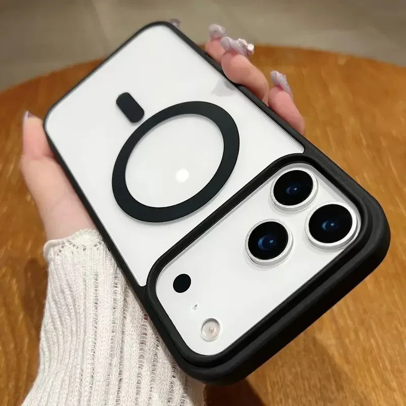 Macaron siliconen voor iPhone 17 Pro MAX mobiele telefoonhoes acryl magnetische zuigkracht Apple 16 transparante beschermhoesx