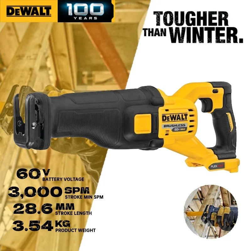 DEWALT DCS389 Reciprocating Saw 60V FLEXVOLT Brushless Cordless Electric Saw Cutting Adjustable Portable Power Tool DCS389B