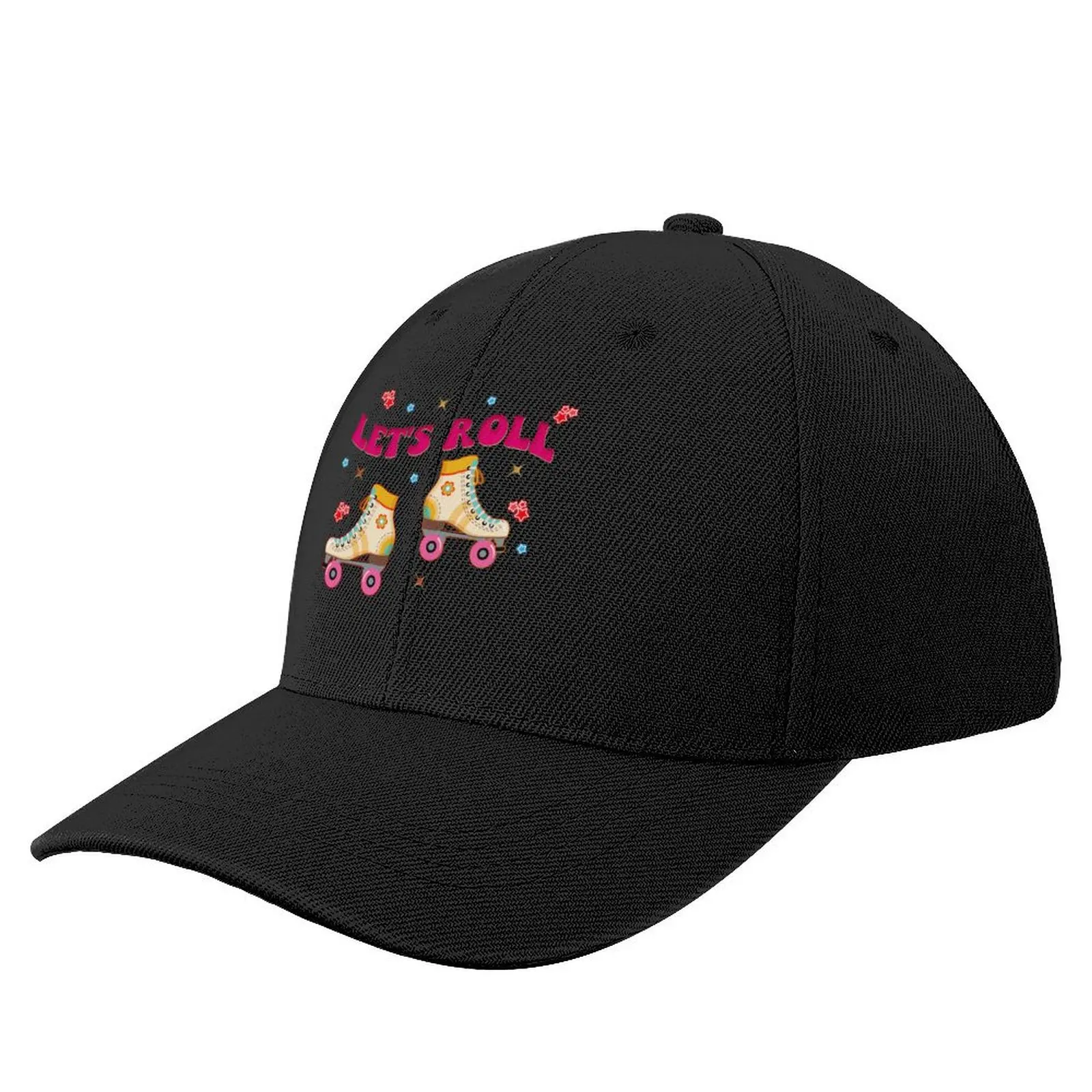 Let's Roll Roller Skate Retro Skater Lovers Baseball Cap Trucker Hat Golf Cap Woman Hats Men's