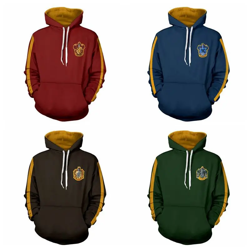 HarryyPotter Cosplay Kids & Adults Clothing Hoodie Sweatshirts Gryffindor Slytherin Ron Novelty Accessories Hufflepuff Ravenclaw