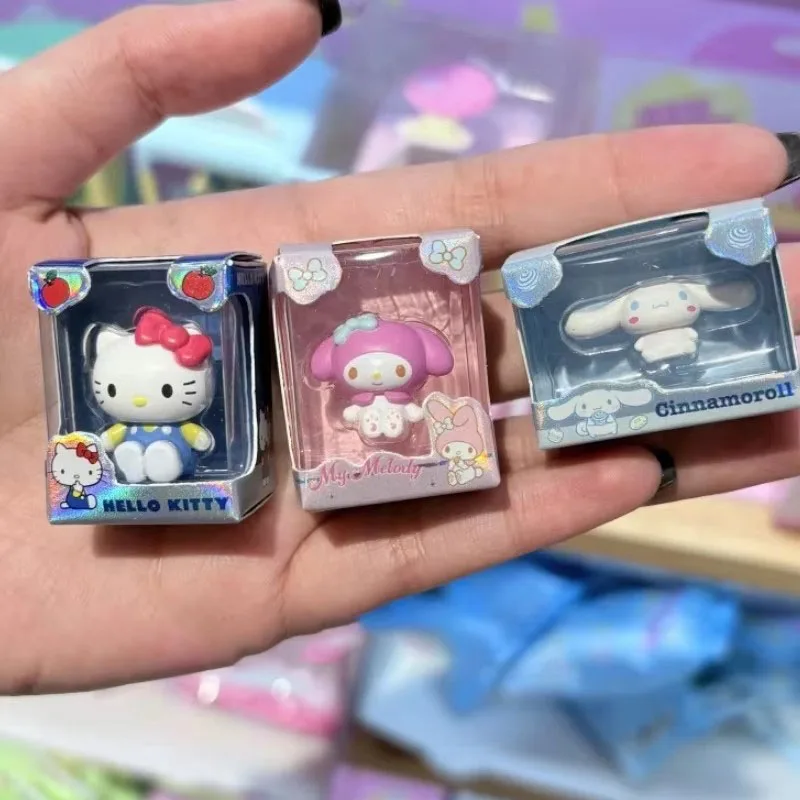 

Семейная кукла Sanrio с рисовым зерном, первая слепая коробка, Hello Kitty Kuromi, мини-коллекционная модель, куклы, фигурки ручной работы, подарок для девочки