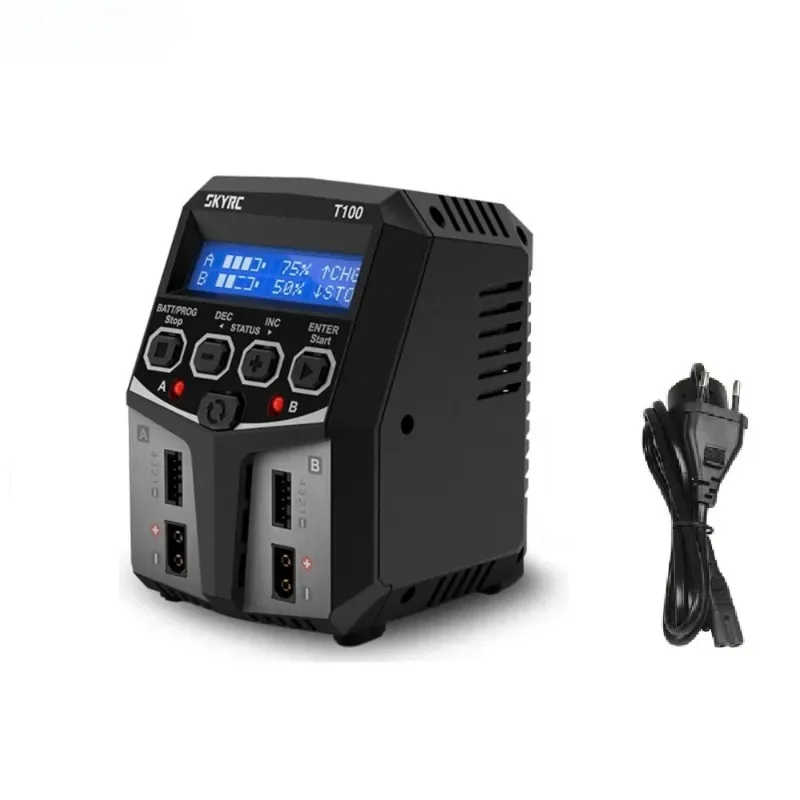 SKYRC T100 SK‑100162 Dual-Channel AC-Balancer-Ladegerät 2x50W 5A 2‑4S LiPo LiFe LiHV NiMH Pb XT60 für RC-Auto FPV-Drohnen-Akku – Detail 2
