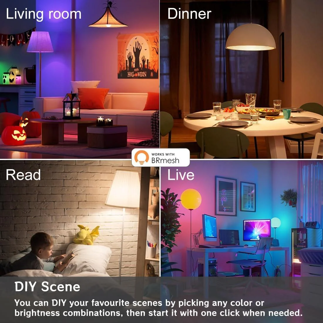 Smart Bulb B22,Music Sync WiFi Bulb,A60 Colors Changing Light Bulb Works with Alexa&Google Assistant,806lm,App & Voice Control