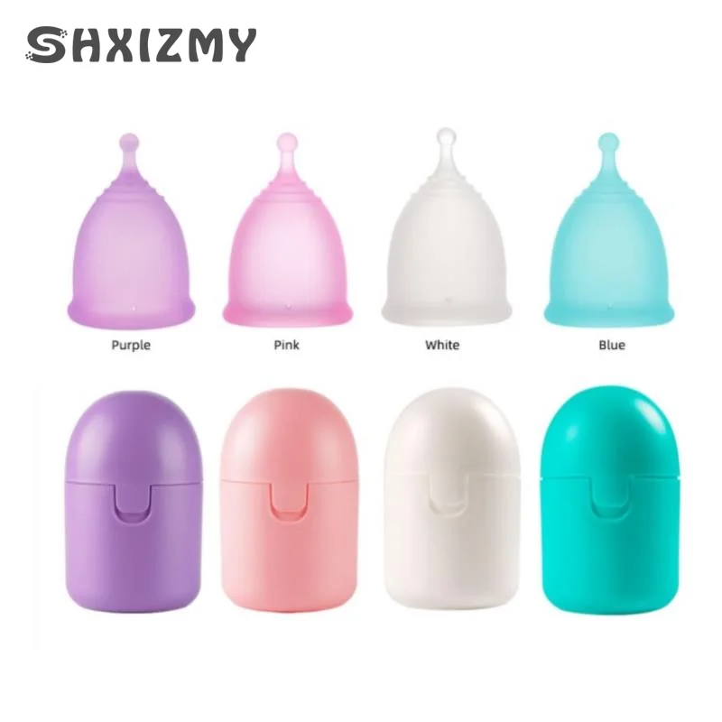 Portable Menstrual Cup Medical Silicone Leak-proof Lady Women Menstrual Period Cup With Storage Case Feminine Hygiene Product