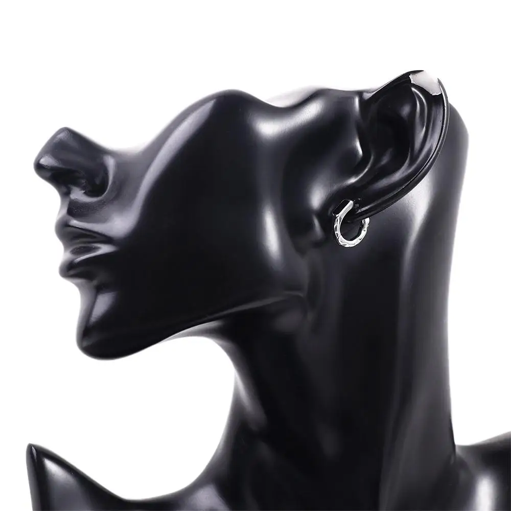 Minority Creative Punk Party Women Silver Plate Korean Earrings Ear Buckle Men Accessories Men Hoop Earrings