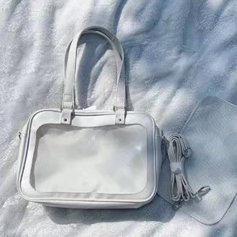 Japońska torba na ramię dla kobiet PU skóra Itabag przezroczysta torba JK Tote Bag torebka Preppy Bag Ita torba Crossbody