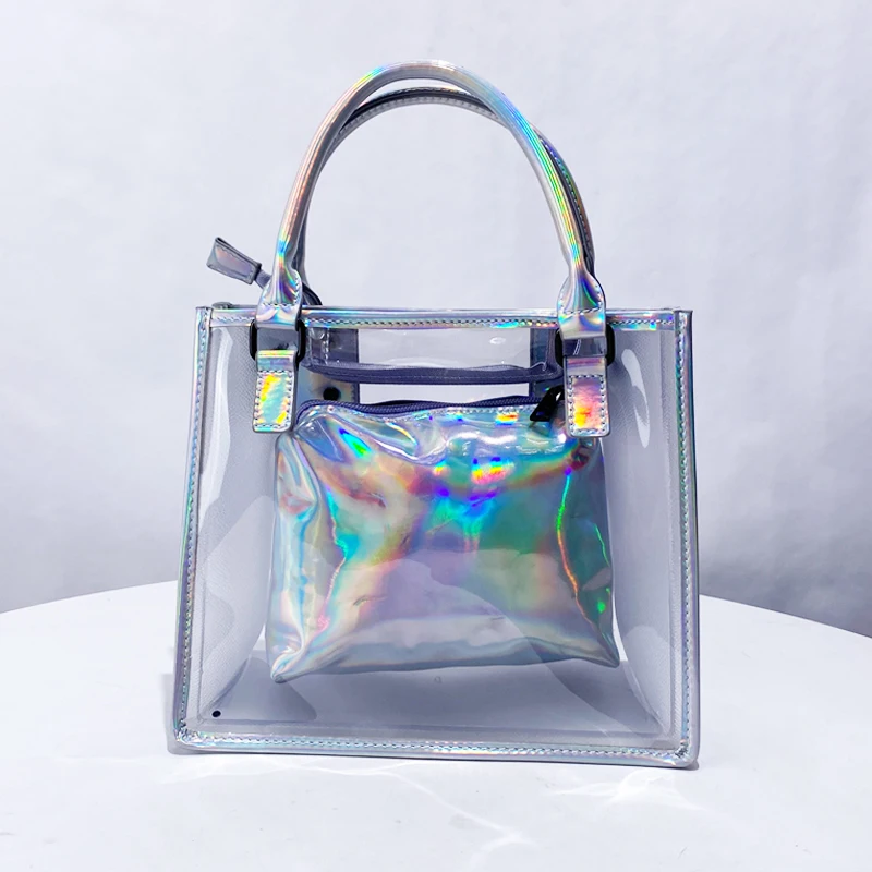 

Прозрачные желейные композитные сумки для женщин, роскошные дизайнерские сумки, кошельки, новинка 2025, модные лазерные пляжные сумки через плечо
