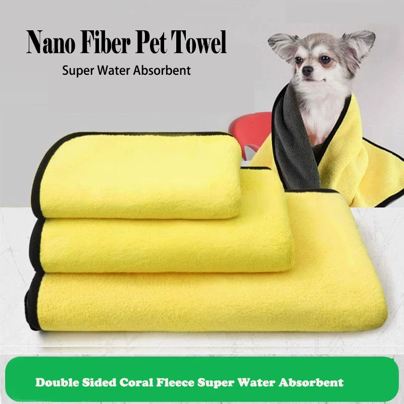 Pet Dog Absorbent Towel Car Care Wash Towels Microfiber Washing Drying Towel Strong Thick Plush Fiber Cleaning Cloth Wash Rags