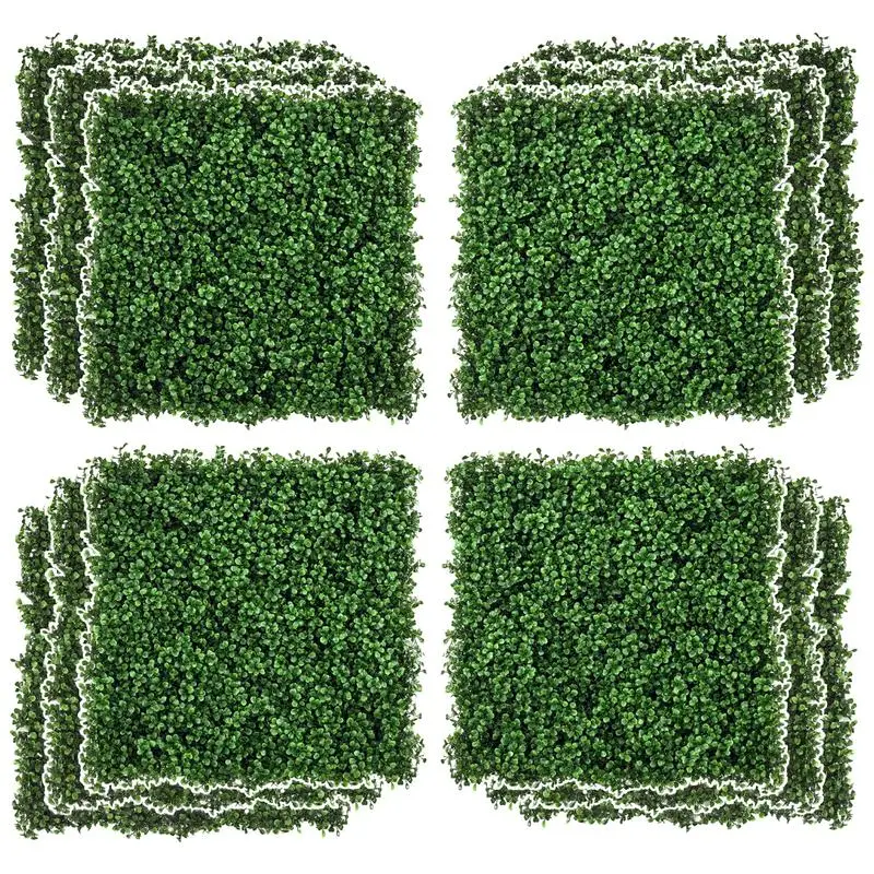 

12PCs Grass Wall Panels, 20" x 20" Artificial Grass Wall Decor, Greenery Backdrop Panels Wall for Outdoor, Indoor, Garden, Fe