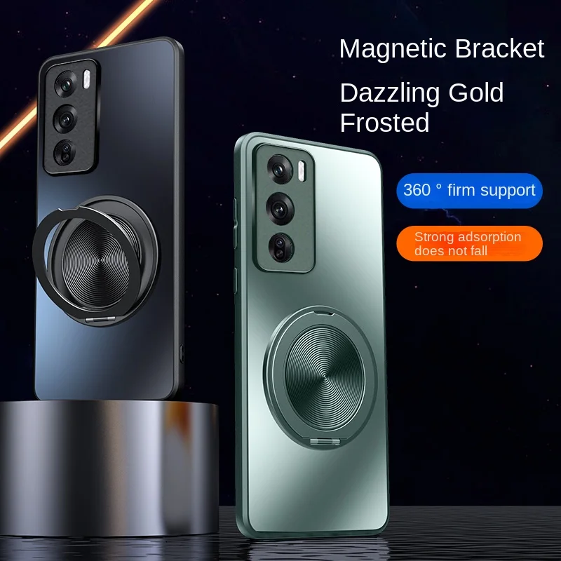 For Magesafe Magnetic  Wireless Charge With Ring Holder Case For OPPO Reno 12 Pro 12F FS Reno12 Shockproof Cover