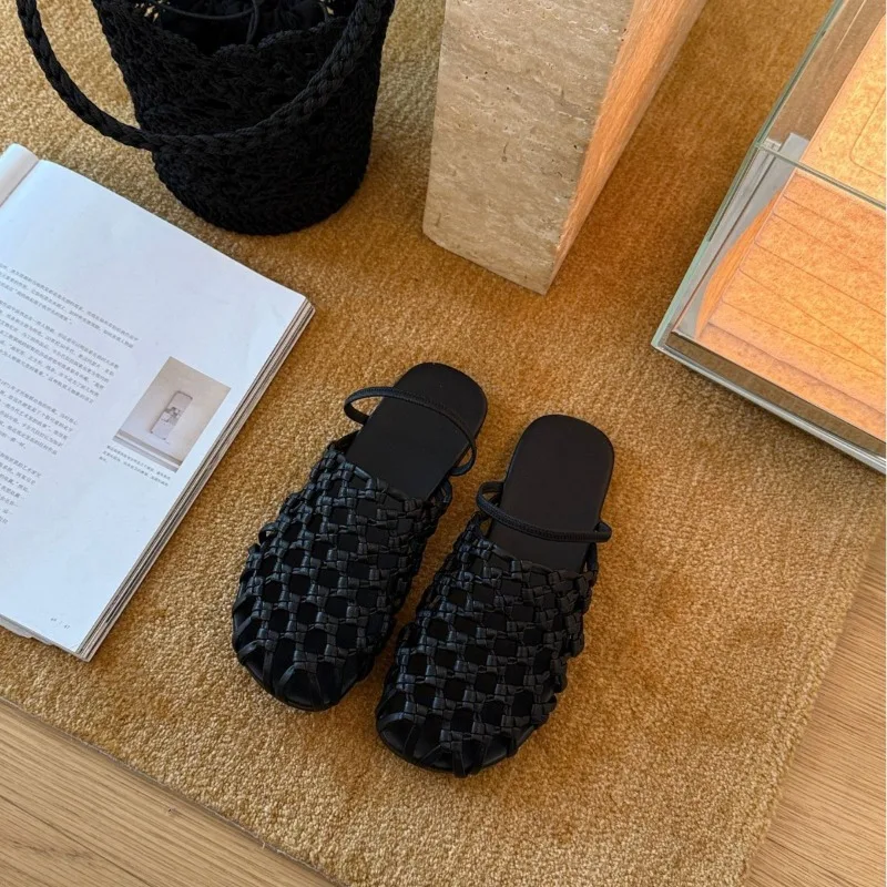 

Women's Woven Closed Toe Slide Sandals Breathable Flat Comfortable Non Slip Casual Summer Shoes 2026 New Arrival