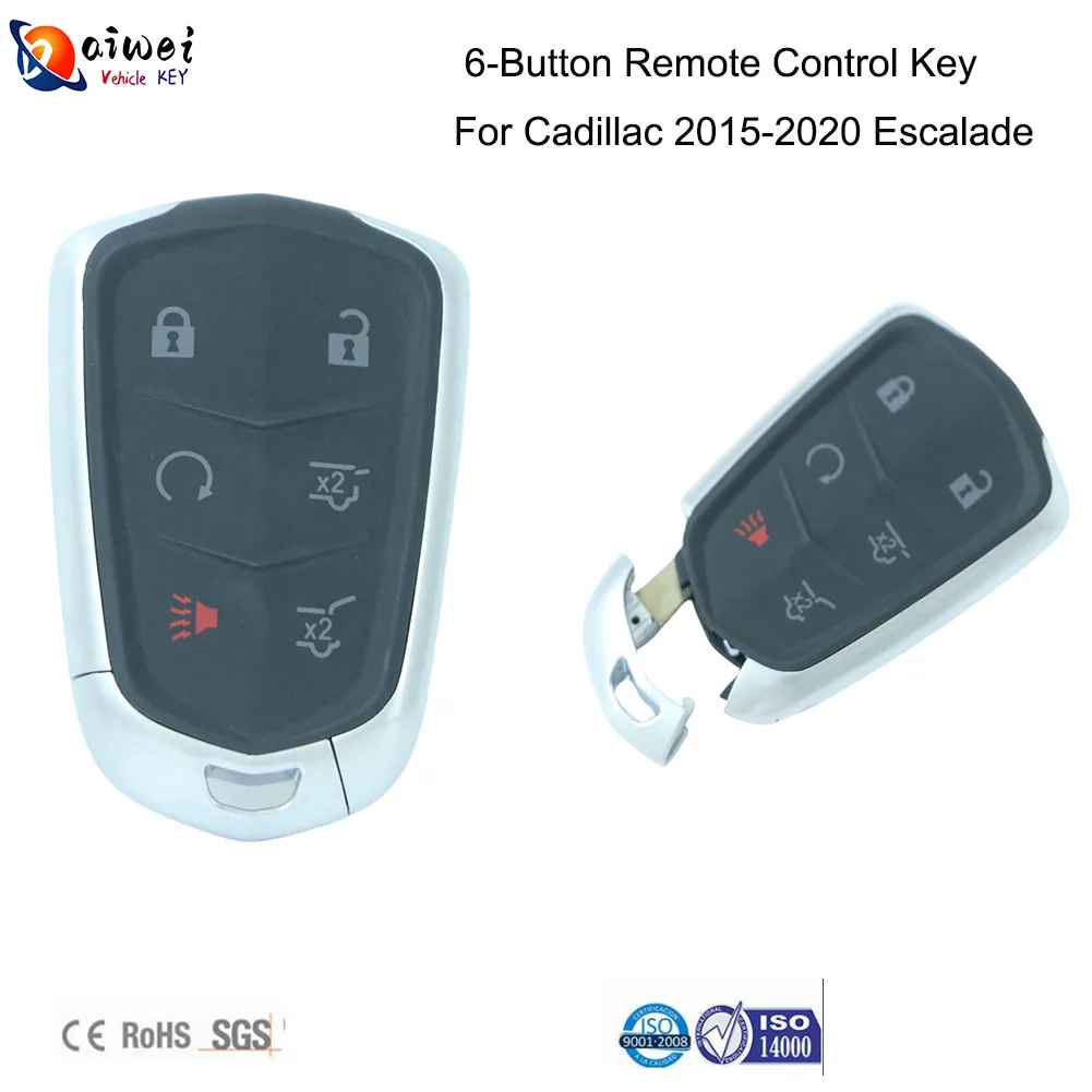 

315MHz 6-Button Universal Remote Smart Car Key working For Cadillac Escalade from year 2015 to 2020