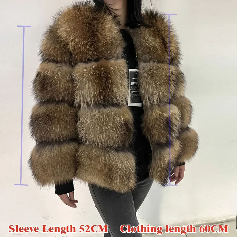 Maomaokong 2024 Natural Real Raccoon Fur Coats Women Luxury Fur Jackets Winter Warm Female Clothes Vests Real Fur Coat Tops