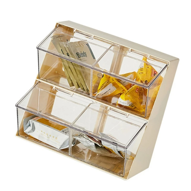 

N7MD Effective Teas and Coffee Organizers Box Home Rack with Large Storage Capacity