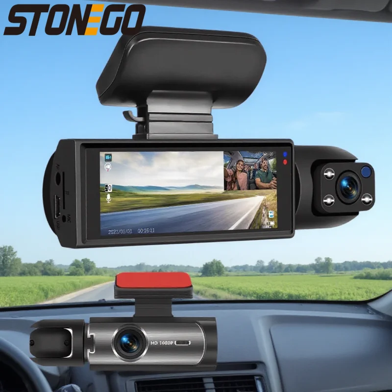 

1080P HD Front Rear Dashcam 1 Count Dash Camera for Car Driving Recorder with IR Night Vision G Sensor 316 Inch IPS Screen