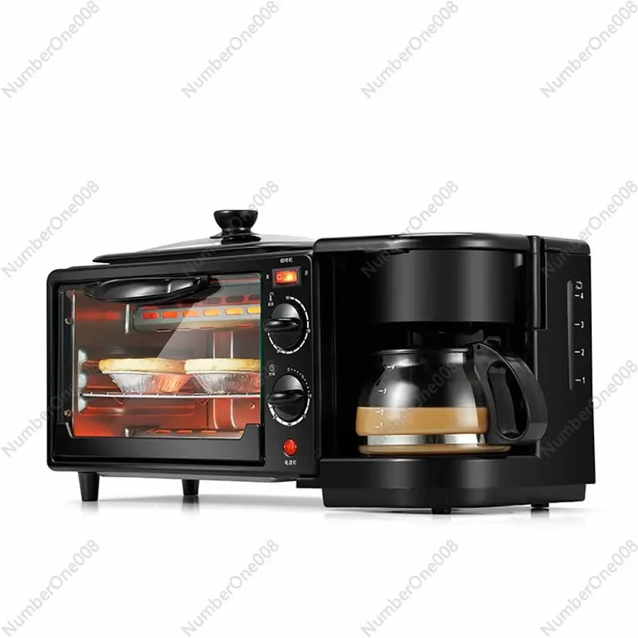 3 In 1 Electric Breakfast Machine Multifunction Coffee maker frying pan mini oven  household bread pizza oven frying panD398