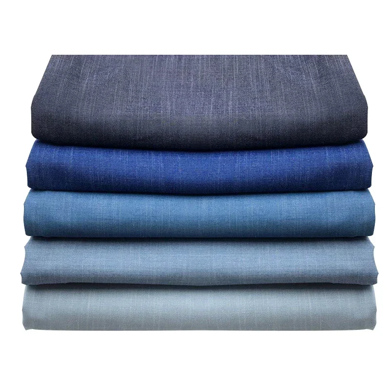 Bamboo Fabric Stretch Jeans By The Meter for Dresses Clothing Sewing Plain Fashion Denim Cloth Soft Needlework Drape Breathable