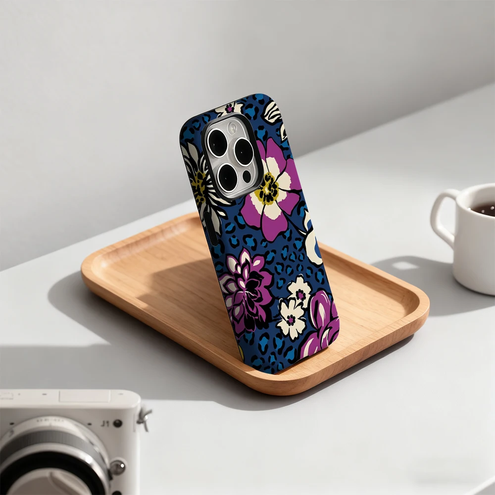 الأزهار ليوبارد IPhone17 يجب أن يكون لديهم جراب هاتف آيفون 17 16 15 14 13 12 برو ماكس زائد طبقة مزدوجة الغطاء الخلفي INS