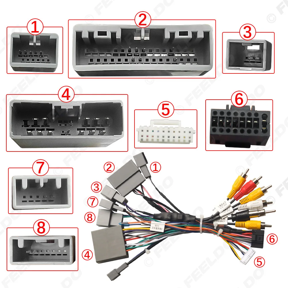 FEELDO Car 16pin Power Cord Wiring Harness Adapter For Mitsubishi Outlander/Pajero(07-08,European) Installation Head Unit