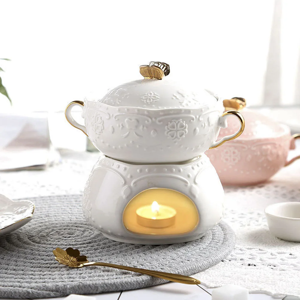 

Ceramic Soup Bowl with Lid Exquisite Double Handle Dessert Cup for Home Kitchen Tableware Practical and Decorative Ceramic Stew