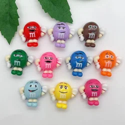 10pcs M Candy Bean Resin Charms for Jewelry Making Diy Earring Pendant Necklace Keychain Accessories Supplies Bulk Wholesale