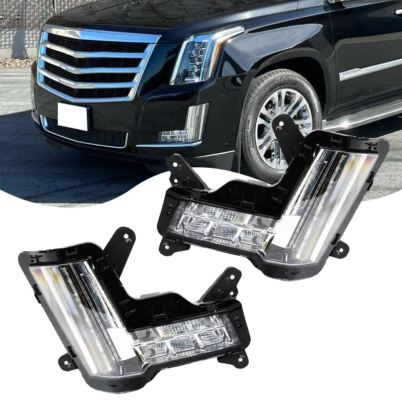 Without Crash Brake For Cadillac Escalade /ESV 2015 2016-2020 Front Bumper Light Fog Light Daytime Running Light Driving Light
