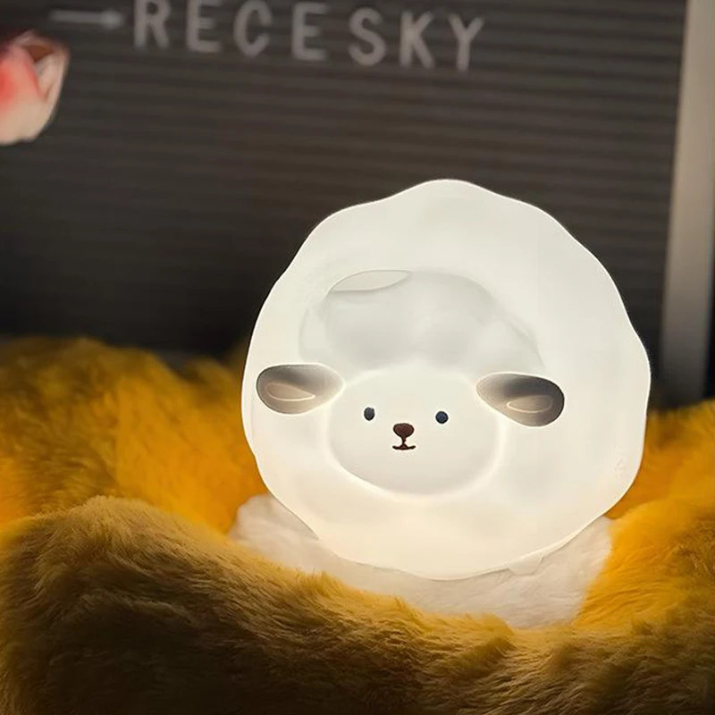 

Cute Kids Night Light Sheep Tultle Touch Lamp Timer Dimmable Soft Silicone Night light for Room Bedside Baby Nursery Kawaii Gift