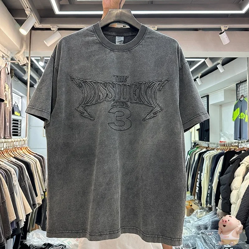 

Streetwear Oversized Washed T Shirt Men Women Best Quality Embroidery T-shirt Top Tees