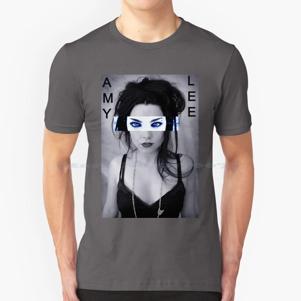 Black And White Amy Lee Evanescence Design T Shirt 100% Cotton Tee Amy Lee Emo Alternative Fallen The Open Door Evanescence Amy