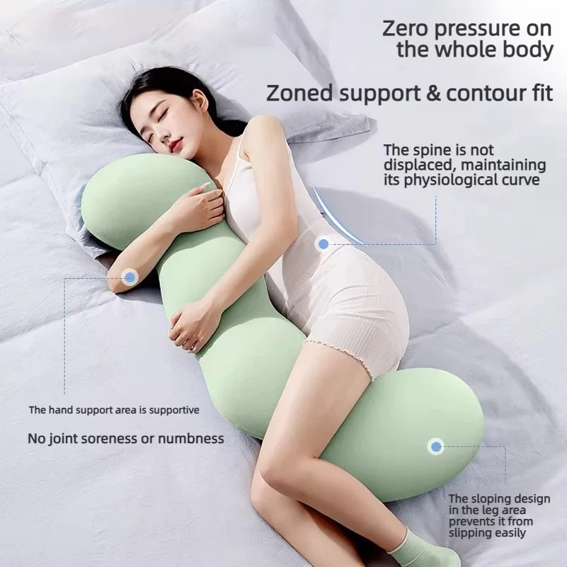 Ice silk pillow for womensleeping pillowside sleeperpillowlegsuppor pillowcoolinglongpillow, removable and washable, sofa pillow 2