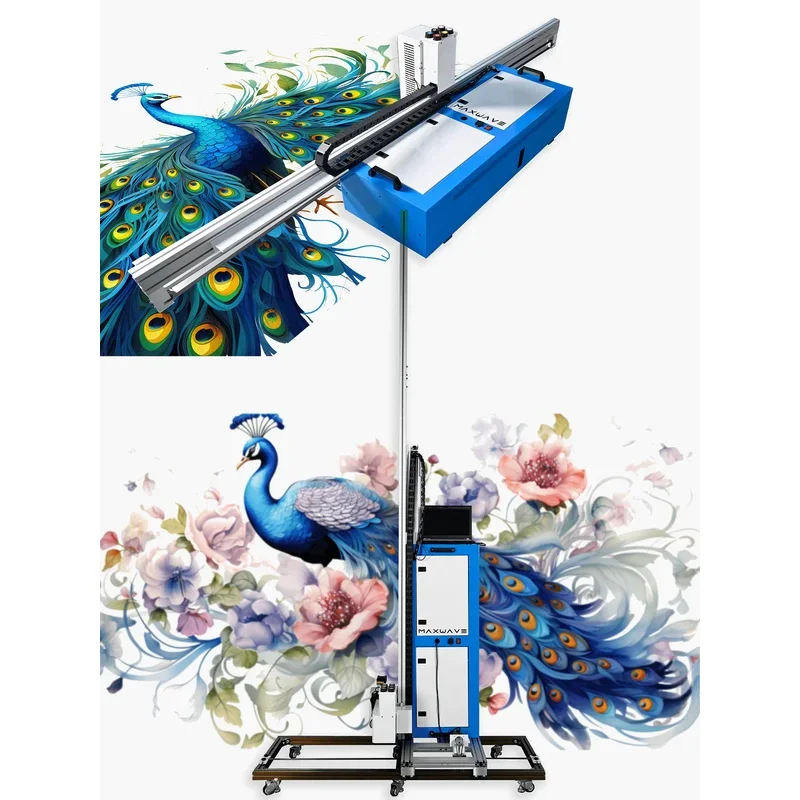 UV Automatic Wall Printer 6m Wide Format Floor Printing Machine Double Head Wallpen Ground Printer Height 4.5m Touchscreen PC