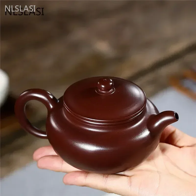 Authentic Yixing Teapot Zisha Tea Pot Raw Ore Purple Mud Chinese Handmade Kettle Purple Clay Drinkware 200ml