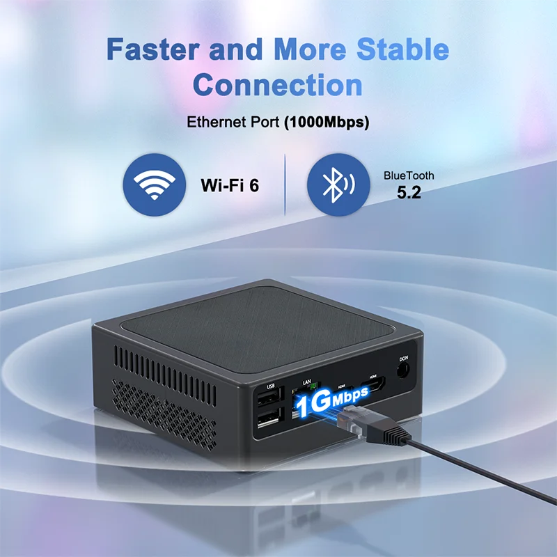 TexHoo Mini PC Intel N100 Windows 11 Pro Wifi6 Dual HDMI USB3.2 Supports up to 16GB DDR4 2T NVME SSD Desktop computer