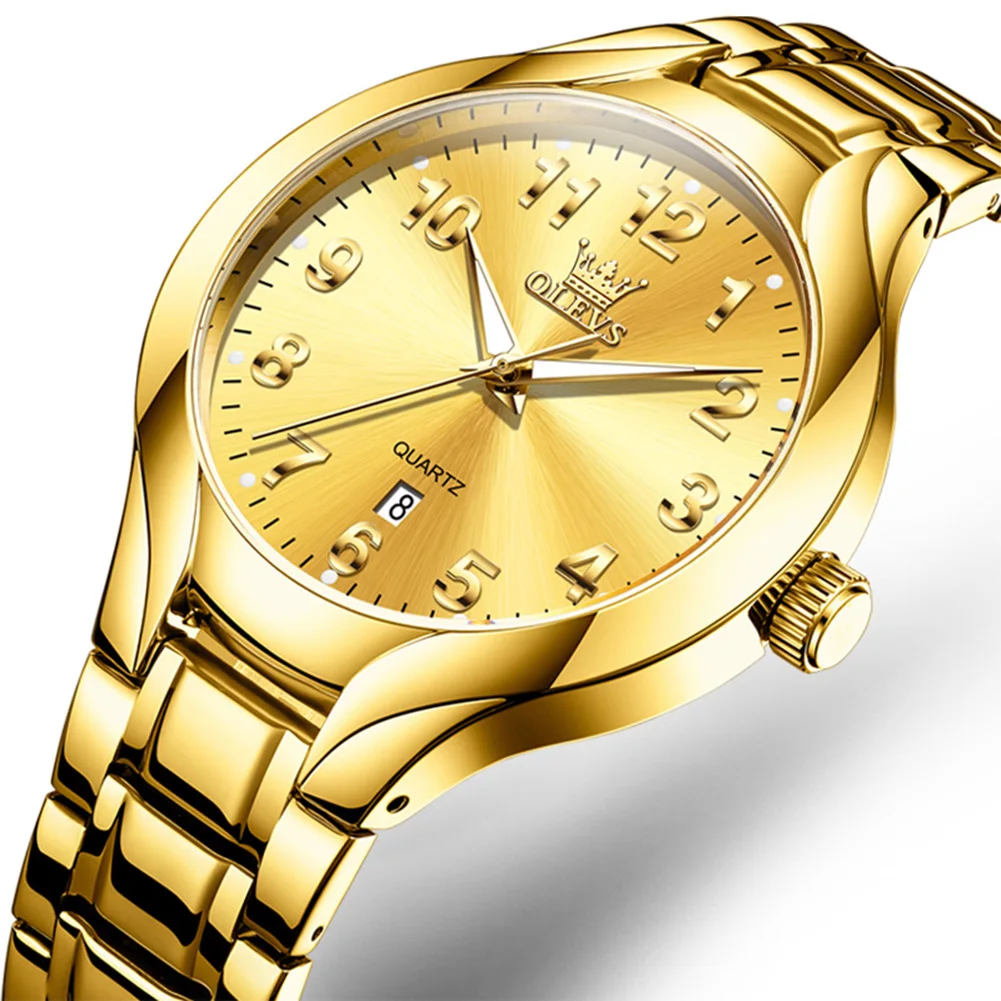 

OLEVS оригинальный дизайн, лучший бренд, роскошные кварцевые часы, золотой стальной календарь, светящиеся водонепроницаемые мужские часы, мужские часы reloj