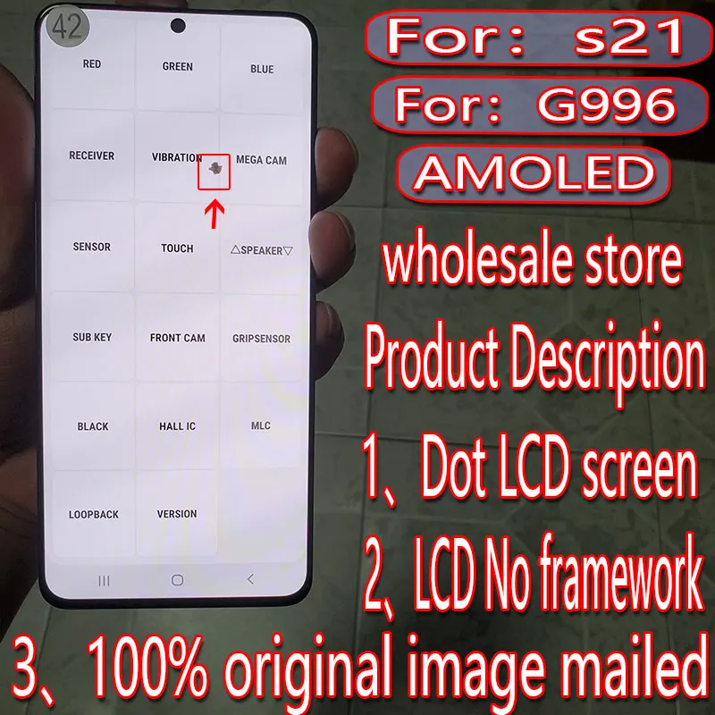 Suitable for Samsung Galaxy s21 LCD screen s21 lcd replacement touch display g991 g991f lcd no frame digitizer