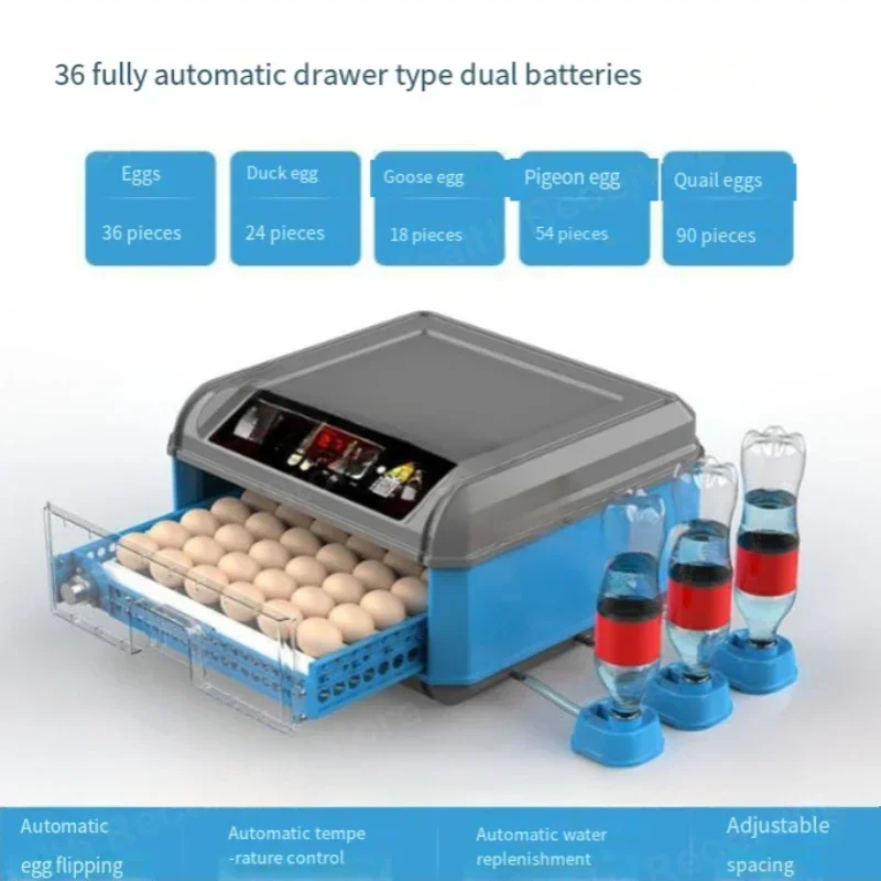 24/36  Automatic Intelligent Small Incubator For Hatching Chicken Duck Quail One Machine For Multiple Incubation 220V