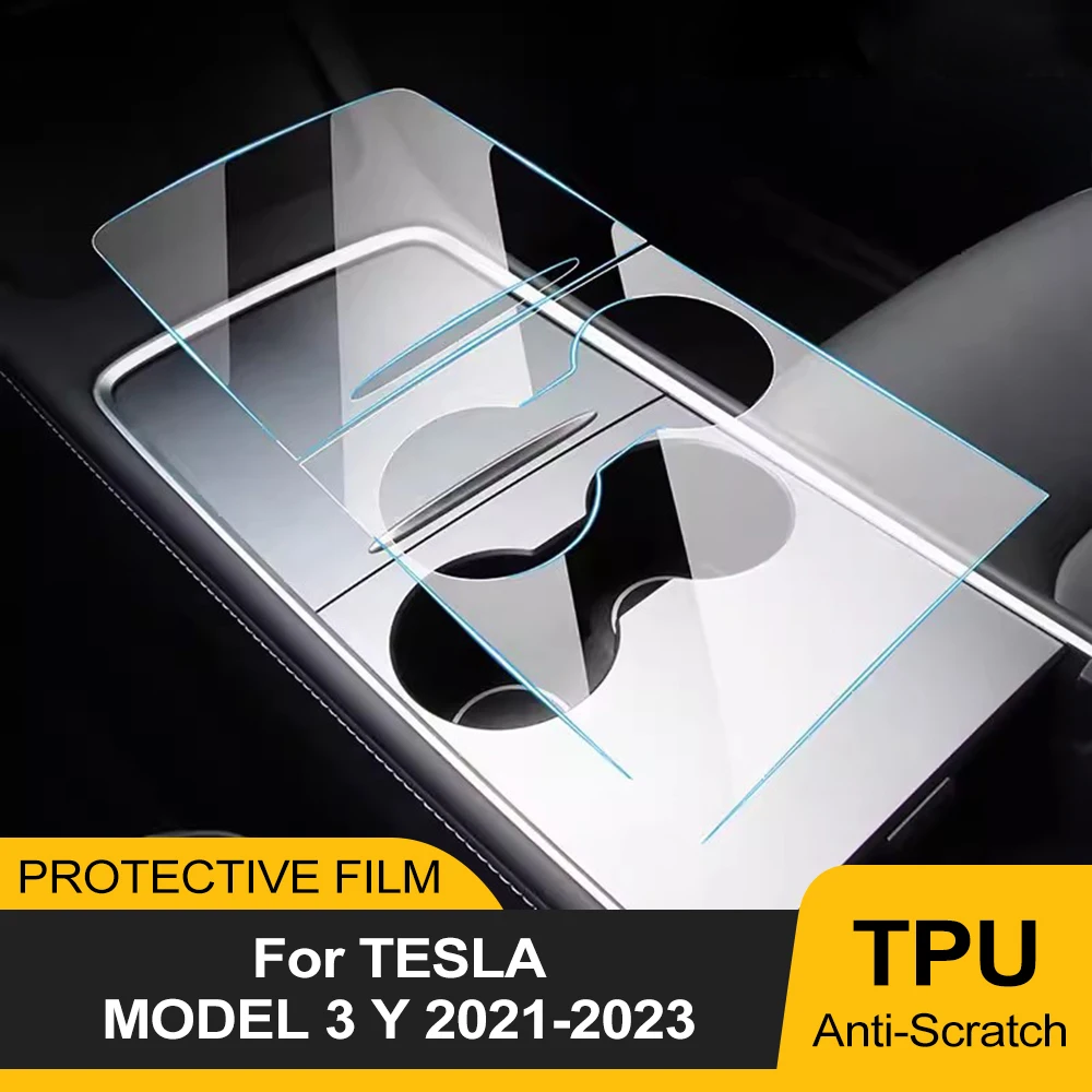 

Car TPU Interior Protection Film for Tesla Model 3 Y 2021-2023 Central Control Center Console Panel Anti Scratch PPF Sticker