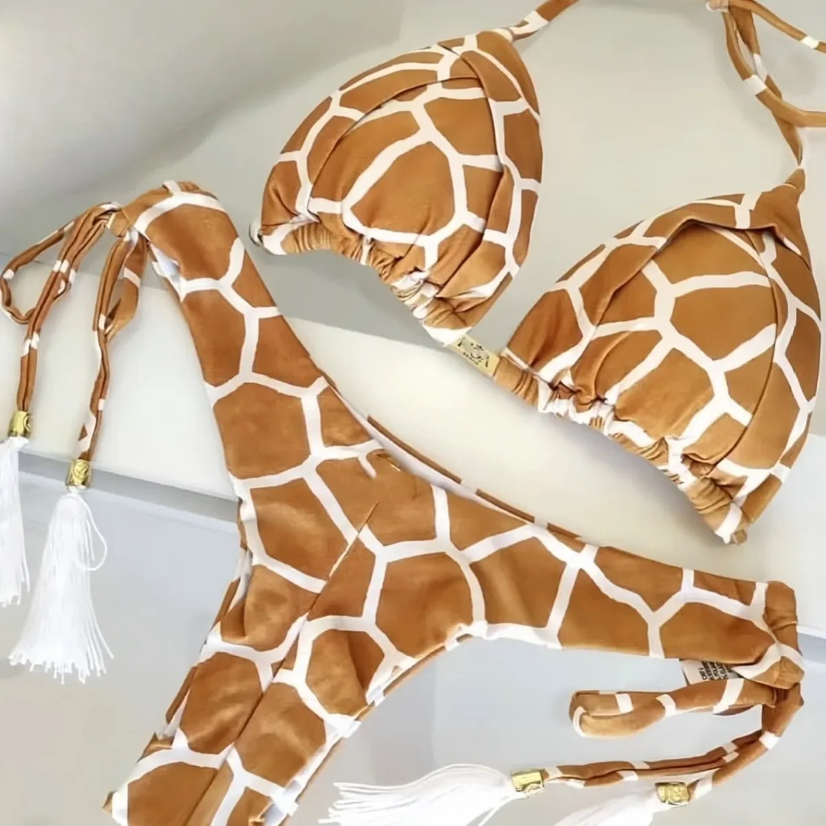 

2024, комплект бикини с лямкой на шее, женский купальник, купальник с пуш-ап, бразильский бикини с принтом, купальный костюм, одежда для плавания, пляжные бикини