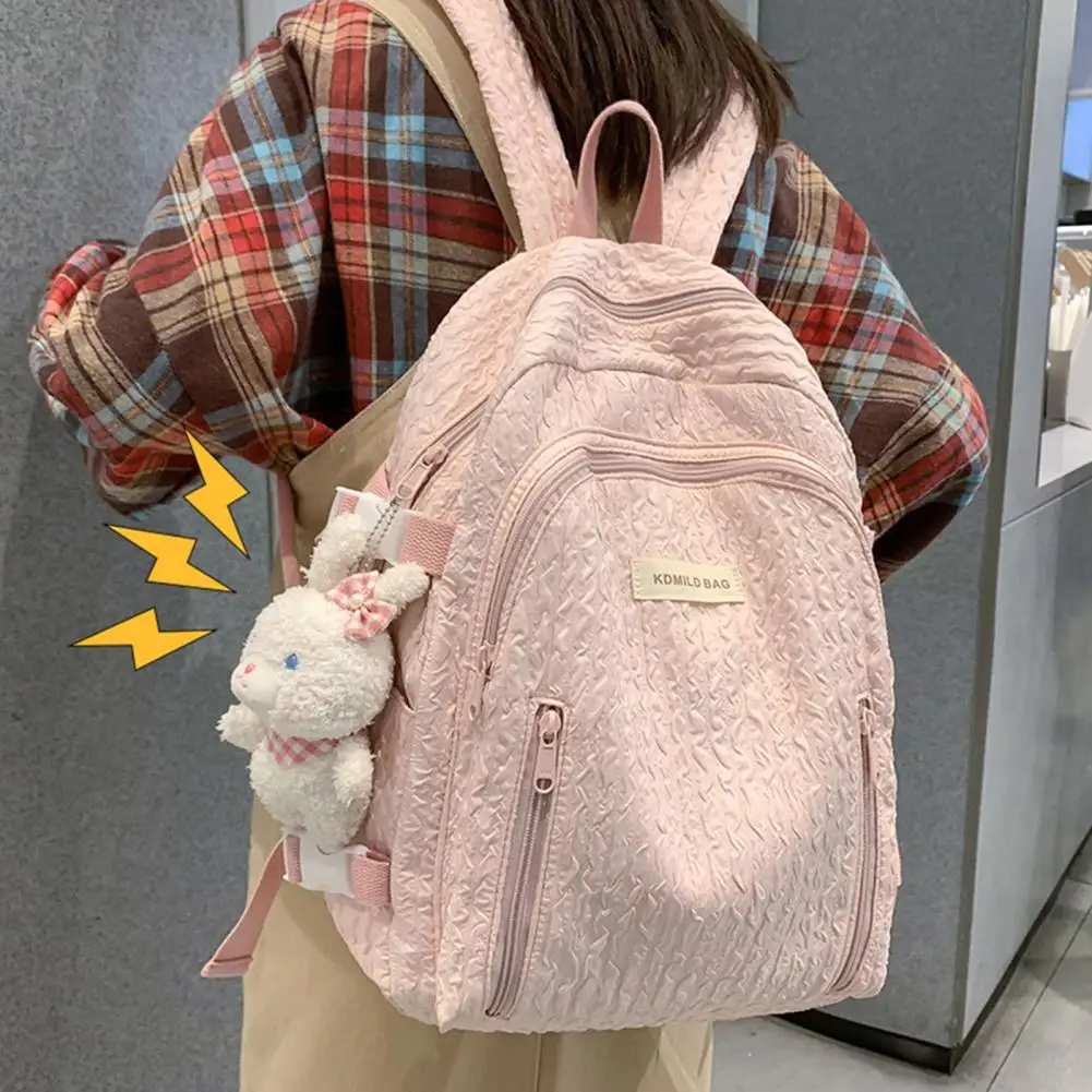 

Girls Backpack Soft Girls Students Casual Schoolbag Bookbag Waterproof Multi-pocket Students Backpack Students Supplies